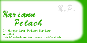 mariann pelach business card